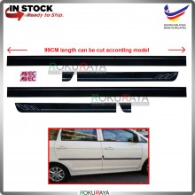 Proton Perodua Universal Mivec Acrylic Side Door Moulding Garnish Body Lining Panel (BLACK with CHROME)