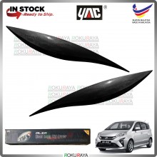 [209 EBONY BLACK] Perodua Alza Custom Fit ABS Plastic Car Head Lamp Eye Lid Brow Cover