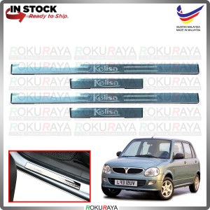 [BESI] Perodua Kelisa Stainless Steel Chrome Side Sill Kicking Plate Garnish Moulding Cover Trim Car Accessories