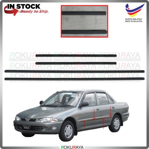 [BLACK] 4in1 Proton Wira Genuine Side Door Moulding Lintah Molding Garnish Body Lining Panel Car Accessories Local Parts