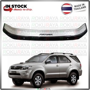 [2TONE BLACK SILVER 17cm] Toyota Fortuner 2004-2010 Thailand Original Front Hood Protector Bonnet Bug Visor Guard Cover
