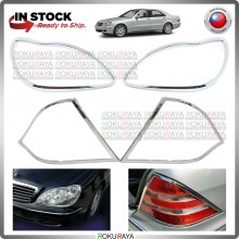 [CHROME] Mercedes Benz W220 ABS Plastic Rear Front Head Tail Lamp Garnish Moulding Cover Trim Car Accessories Parts