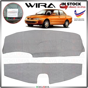 FRONT & REAR [GREY] Proton Wira Sedan Fabric Dashboard Cover Protector PVC Car Accessories Local Parts