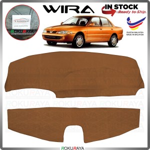 FRONT & REAR [BROWN] Proton Wira Sedan Fabric Dashboard Cover Protector PVC Car Accessories Local Parts