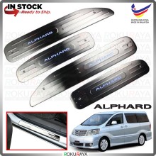 [BESI with LED] Toyota Alphard ANH10 Stainless Steel Chrome Side Sill Kicking Plate Garnish Moulding Cover Trim