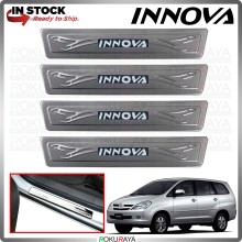 [BESI with LED] Toyota Innova 2004 Stainless Steel Chrome Side Sill Kicking Plate Garnish Moulding Cover Trim