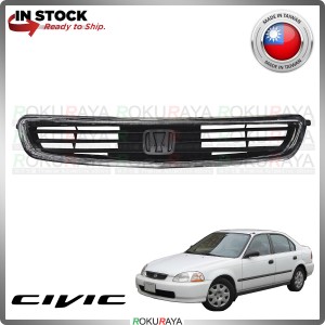 Honda Civic EK SO4 1996 CHROME ABS PLASTIC Front Bumper Top Grill Grille Sarong Chrome Garnish Moulding Molding