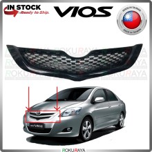 [ABS PLASTIC] Toyota Vios Dugong NCP93 BLACK BELTA Front Bumper Top Grill Grille Sarong Chrome Garnish Moulding Molding