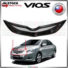[ABS PLASTIC] Toyota Vios Dugong NCP93 BLACK TRD Front Bumper Top Grill Grille Sarong Chrome Garnish Moulding Molding