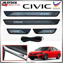 [BESI with LED] Honda Civic FE 2022 Stainless Steel Chrome Side Sill Kicking Plate Garnish Moulding Cover Trim