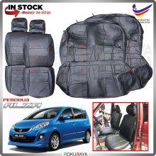 [3 ROW] Perodua Alza 2G 2014-2021  RED LINE Stitching Original Fitting Thick Leather Cowhide PU Car Cushion Seat Cover
