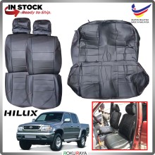 Toyota Hilux SR Turbo 2003 RED LINE Stitching Original Fitting Thick Leather Cowhide PU Car Cushion Seat Cover